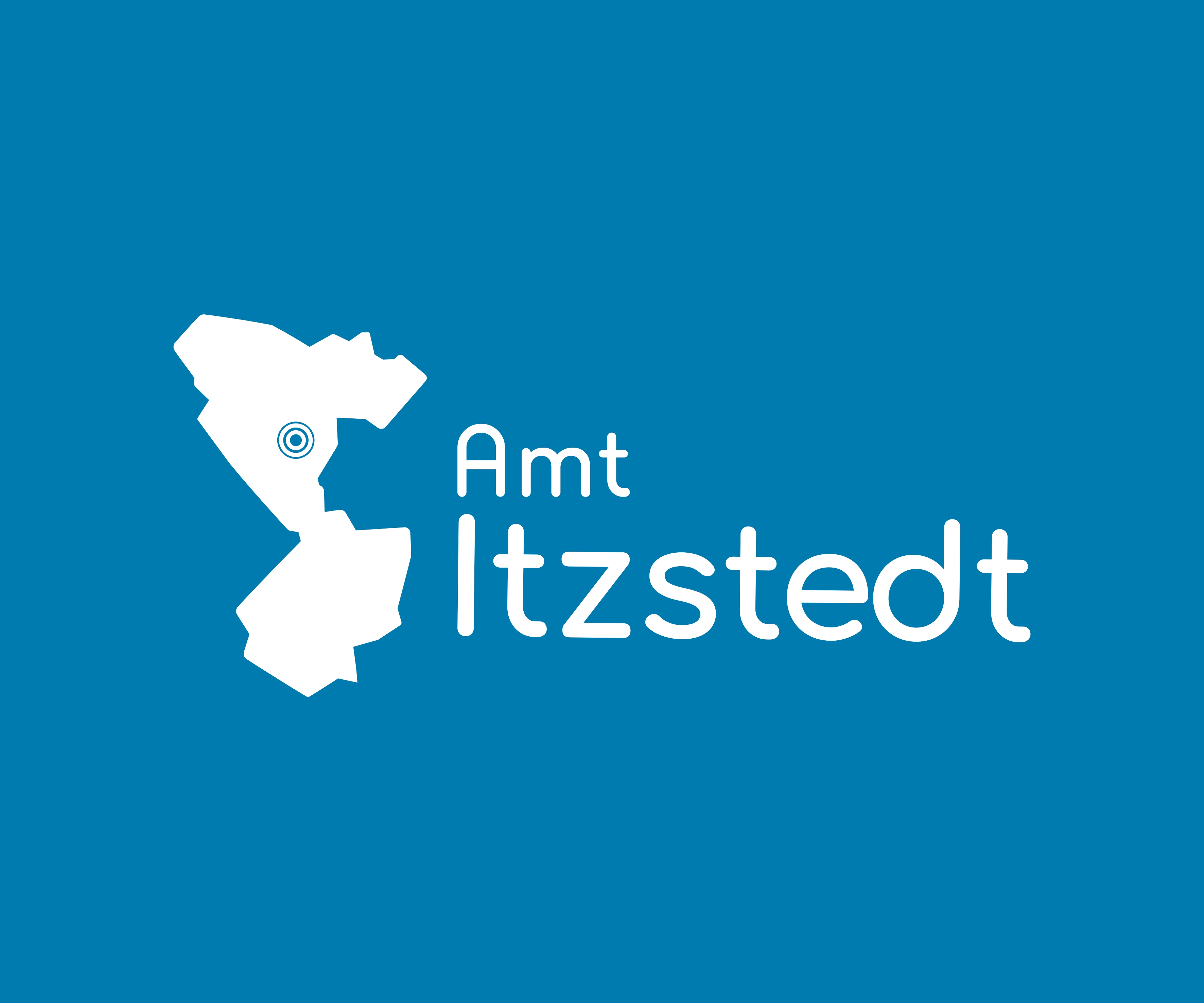 Logo Amt Itzstedt weiß vor blauem Hintergrund
