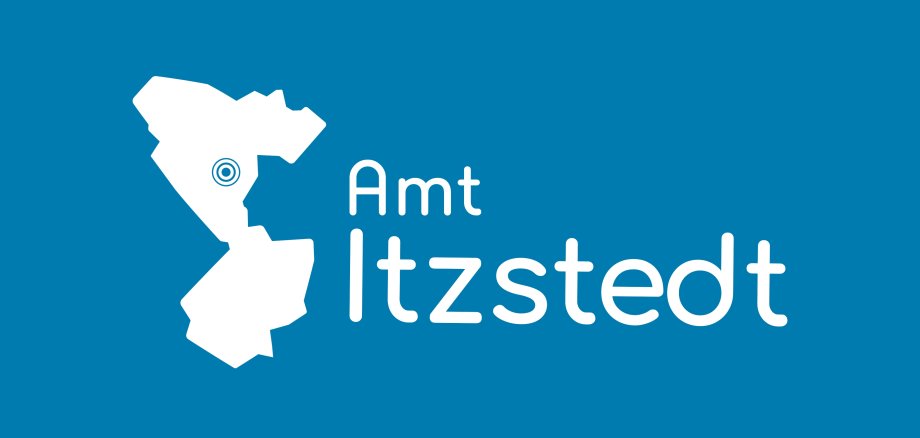 Logo Amt Itzstedt weiß vor blauem Hintergrund